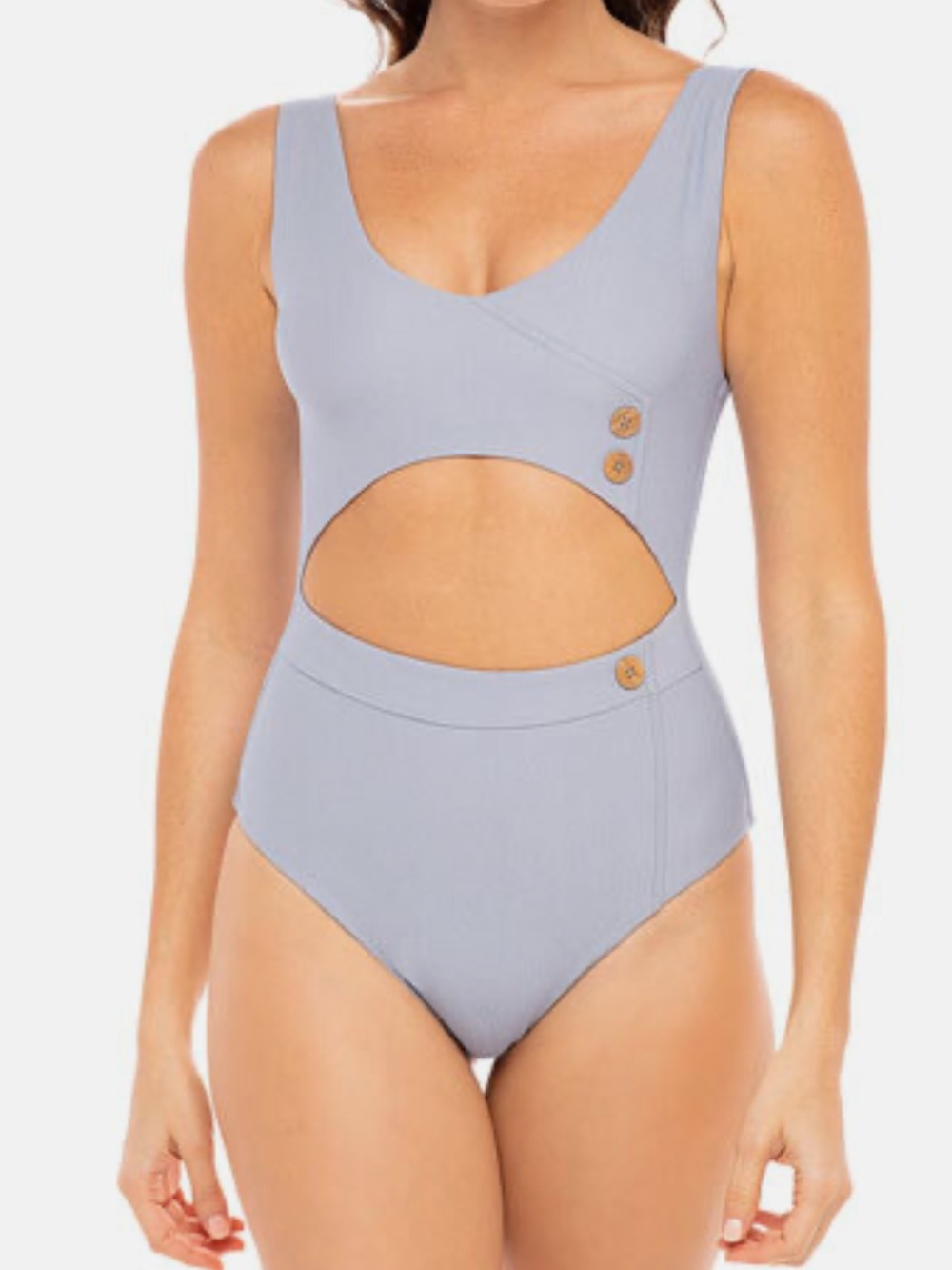 NEW Revel Rey Carmen Cutout Blue One-Piece Swimsuit